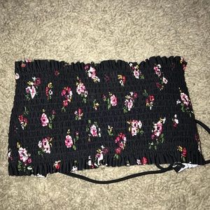 black floral swimsuit top